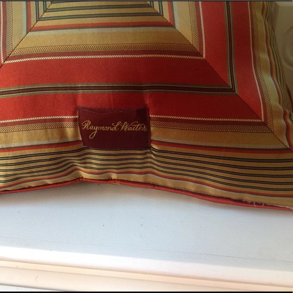 Raymond Waites Orange  Pillows Gold Graphic Accent